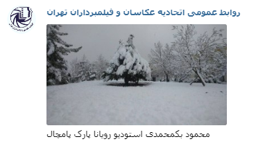 استودیو رویانا محمود بکمحمدی جشنواره عکس زمستانی 1396 اتحادیه عکاسان و فیلمبرداران تهران